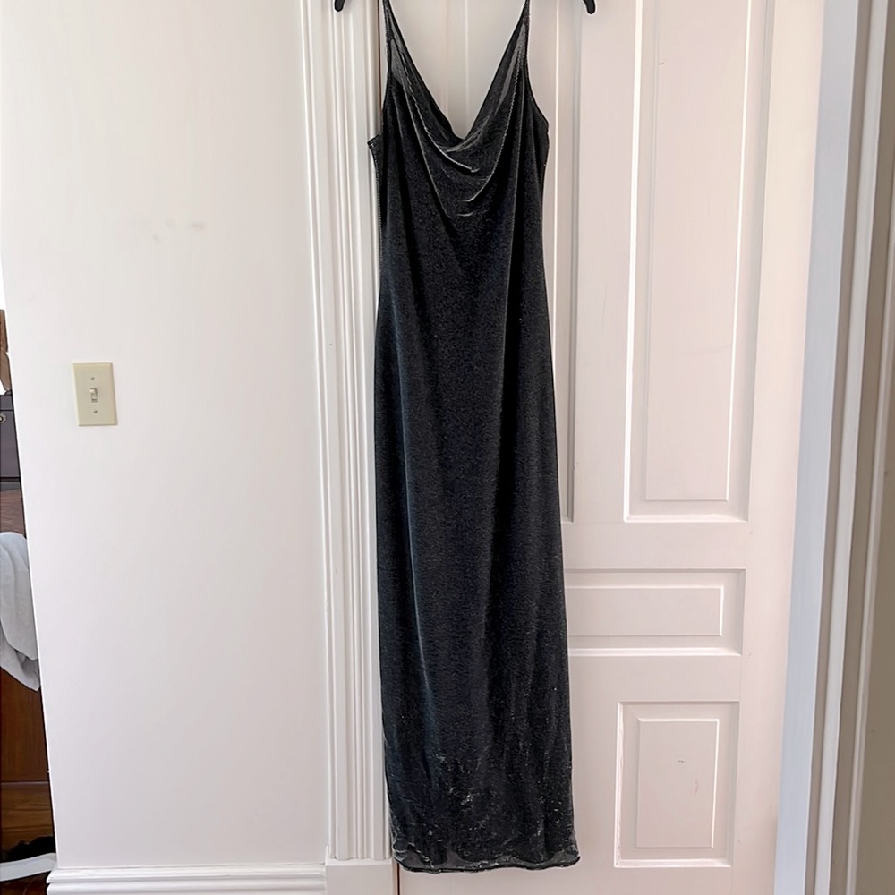 BRUNO DULUC FOR KUSH METALLIC EVENING GOWN VINTAGE marked L